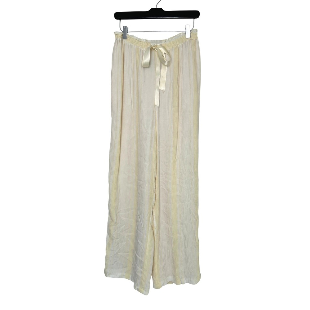 Dorothy Schoelen Platinum Pants Size 10 Yellow Striped Wide Leg Vintage feminine